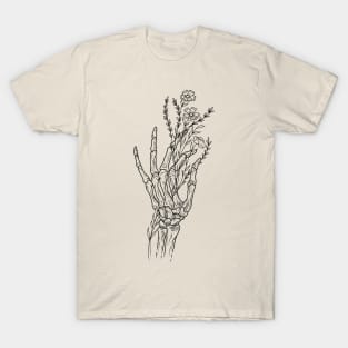 Skeleton Hand with Wildflowers T-Shirt